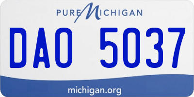 MI license plate DAO5037