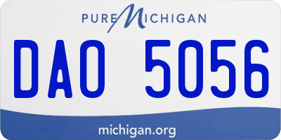 MI license plate DAO5056
