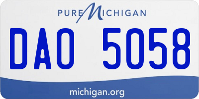 MI license plate DAO5058