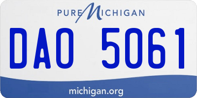 MI license plate DAO5061