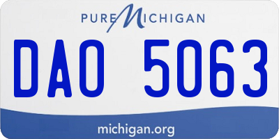 MI license plate DAO5063
