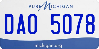MI license plate DAO5078