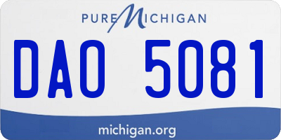 MI license plate DAO5081