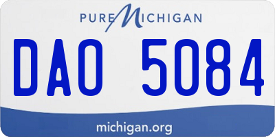 MI license plate DAO5084