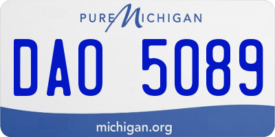 MI license plate DAO5089