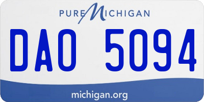 MI license plate DAO5094