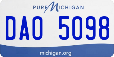MI license plate DAO5098