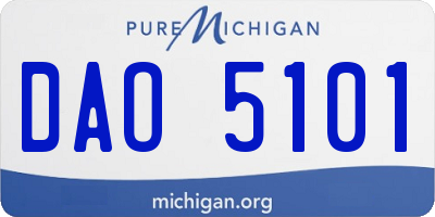 MI license plate DAO5101