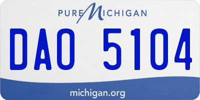 MI license plate DAO5104