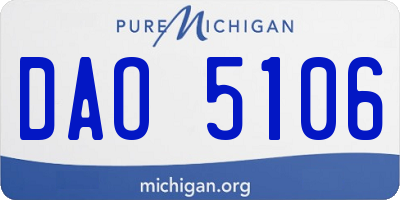 MI license plate DAO5106