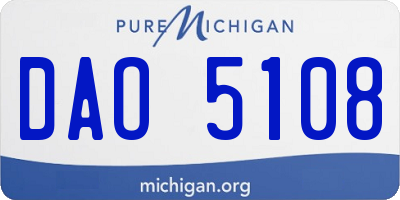 MI license plate DAO5108