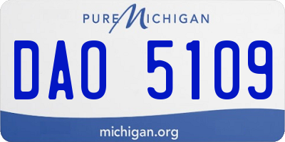 MI license plate DAO5109