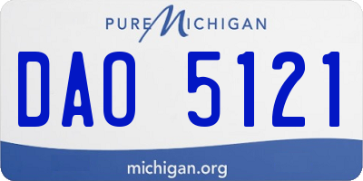 MI license plate DAO5121