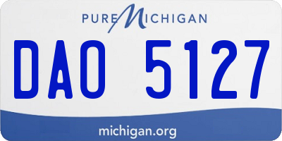 MI license plate DAO5127