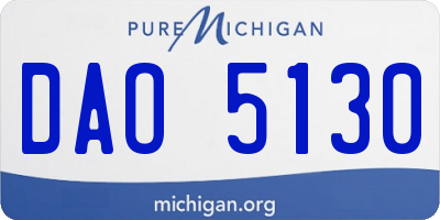 MI license plate DAO5130