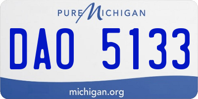 MI license plate DAO5133