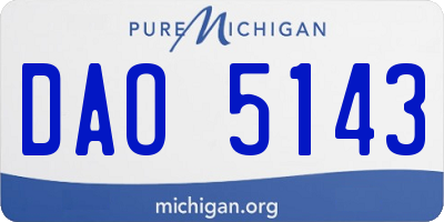 MI license plate DAO5143