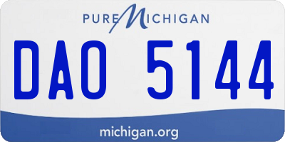MI license plate DAO5144