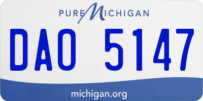 MI license plate DAO5147