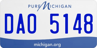 MI license plate DAO5148