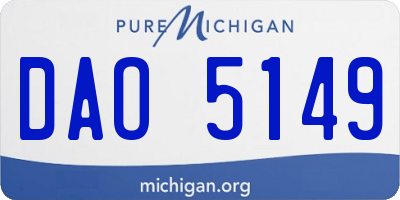 MI license plate DAO5149