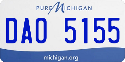 MI license plate DAO5155
