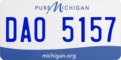 MI license plate DAO5157