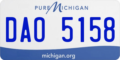 MI license plate DAO5158
