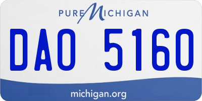 MI license plate DAO5160