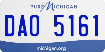 MI license plate DAO5161