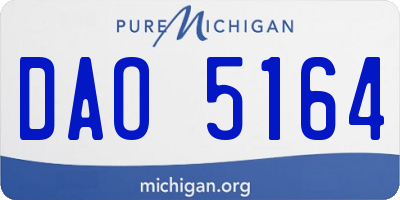 MI license plate DAO5164