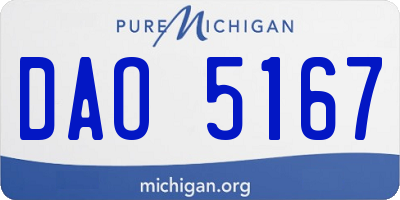 MI license plate DAO5167