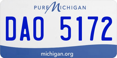 MI license plate DAO5172