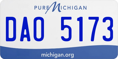 MI license plate DAO5173