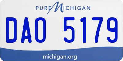MI license plate DAO5179