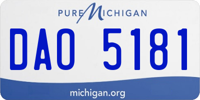 MI license plate DAO5181