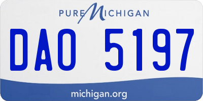 MI license plate DAO5197