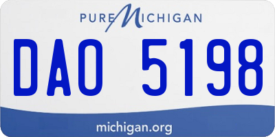 MI license plate DAO5198
