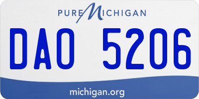 MI license plate DAO5206