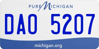 MI license plate DAO5207