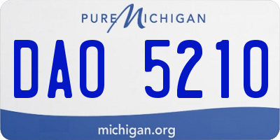MI license plate DAO5210