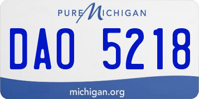 MI license plate DAO5218