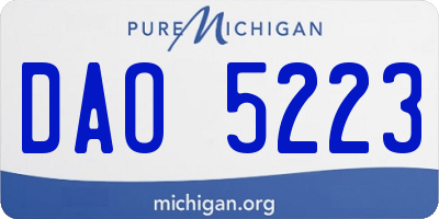 MI license plate DAO5223