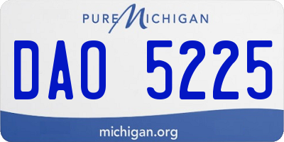 MI license plate DAO5225
