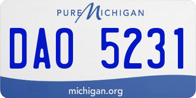 MI license plate DAO5231
