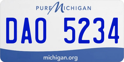 MI license plate DAO5234