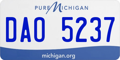 MI license plate DAO5237