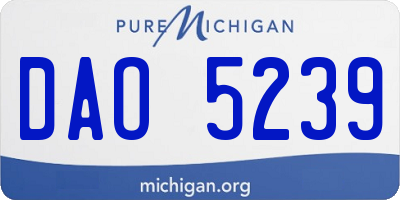 MI license plate DAO5239