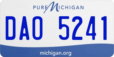 MI license plate DAO5241