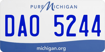MI license plate DAO5244